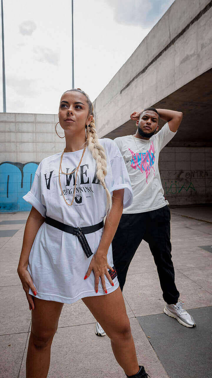 A NEW BEGINNING E CAMISETA OFF WHITE SCARYTY MASCULINO E FEMININO