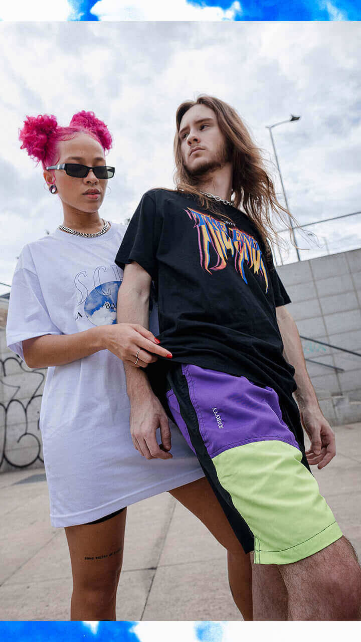 CAMISETA THE END E BLUE SKY FEMININO