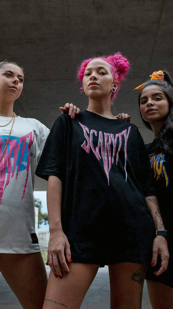 SCARYTY OFF WHITE, OVERSIZED DISSOLVE E CAMISETA THE END FEMININO